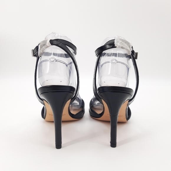 Via Spiga | Tatienne Embossed High-Heel Sandals in Black Croc - Picture 6 of 12